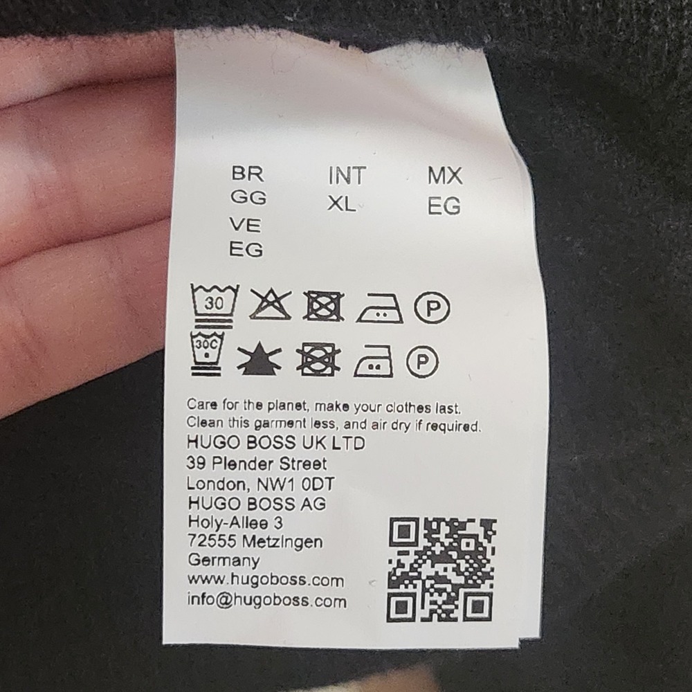 BOSS Black Crewneck Sweater Virgin Wool Black Hugo Boss Size M/L - Picture 4 of 6